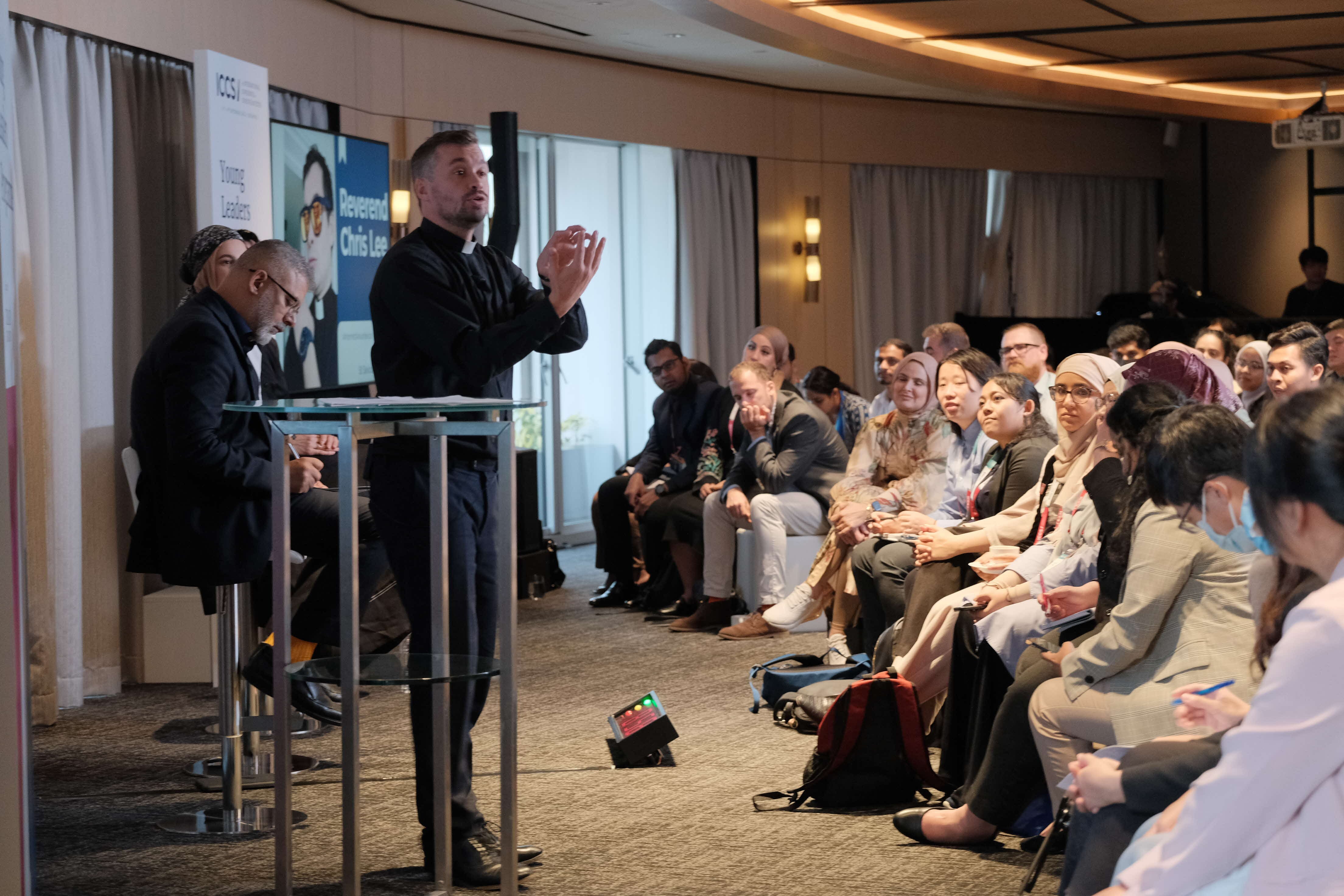 Photo of Reverend Chris Lee sharing his experience at YLP 2022
